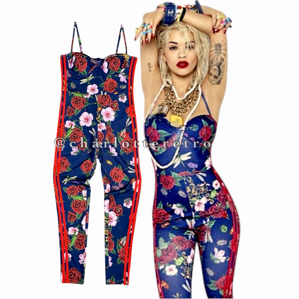 Adidas Originals x Rita Ora • Floral Rose Jumpsuit • Limited Ed.  VHTF